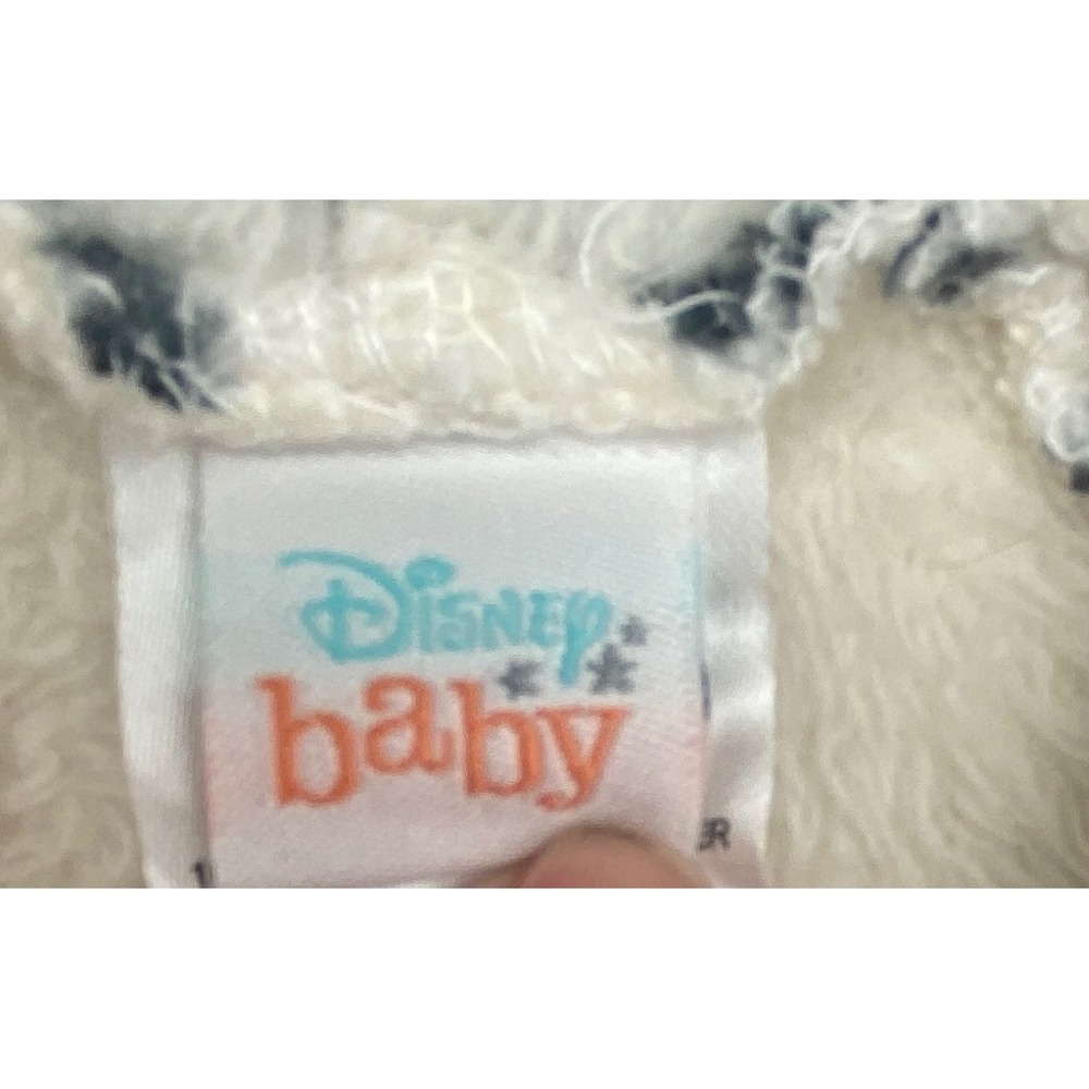 Disney Baby Minnie Mouse Faux Fur Hooded Jumpsuit Polka Dot 3-6M Cream Black - Picture 4 of 10